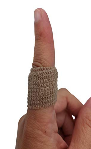 PintoMed Venda Cohesiva - Beige - 6 Rollos 2,5cm x 4,5 m Autoadhesivo Flexible Vendaje, Primeros Auxilios, Lesiones,