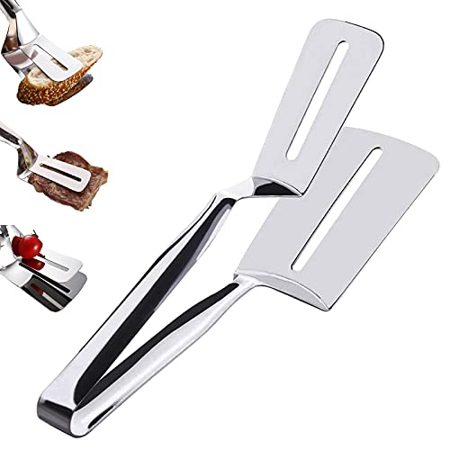 Pinza de cocina multifuncional para alimentos, material de acero inoxidable, que se utiliza para girar y sujetar alimentos, pan, bistec, hamburguesas, pastas, etc.