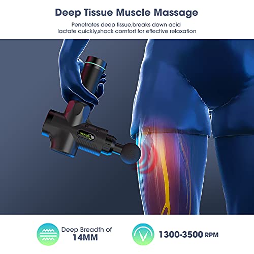 Pistola de masaje muscular Cotsoco, pistola de masaje de tejido profundo profesional de 30 velocidades para aliviar el dolor, masajeador muscular de percusión súper silencioso