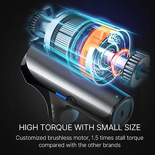 Pistola de Masaje, RENPHO Massage Gun Pistola Masaje Muscular de Tejido Profundo 3200rpm, Mini Masajeador Eléctrico Súper Silencioso con Batería de 2500mAh para Alivio del Dolor Muscular - Negro