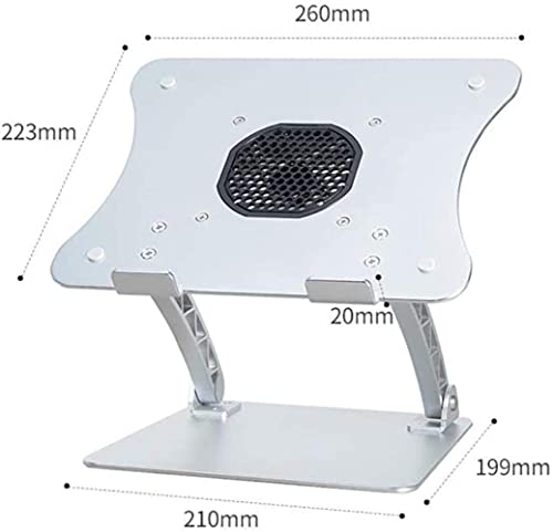Pkfinrd Soporte para portátil con el fanático de la Altura del Ventilador con Creciente Marco con disipación de Calor Levantamiento y Tipo Plegable Ajustable Cervical Vertebra Marco de la Oficina Mat