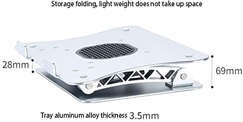 Pkfinrd Soporte para portátil con el fanático de la Altura del Ventilador con Creciente Marco con disipación de Calor Levantamiento y Tipo Plegable Ajustable Cervical Vertebra Marco de la Oficina Mat