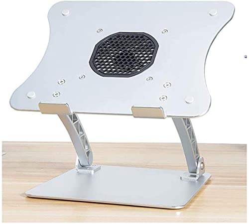 Pkfinrd Soporte para portátil con el fanático de la Altura del Ventilador con Creciente Marco con disipación de Calor Levantamiento y Tipo Plegable Ajustable Cervical Vertebra Marco de la Oficina Mat