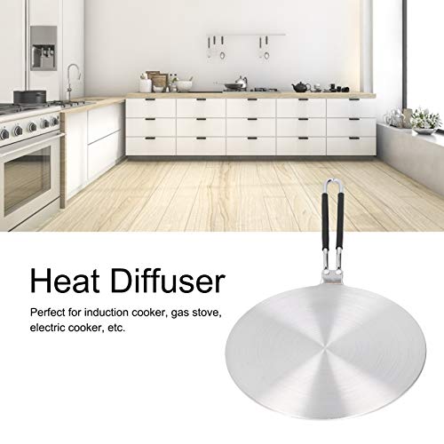 Placa adaptadora de inducción de acero inoxidable difusor de calor con cubierta de mango de silicona para utensilios de cocina de cocina de gas(24cm#)