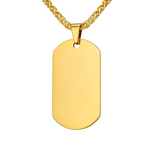 Placa de Identidad Collar Hombre Material Resistente Acero Inoxidable 316L Joyería Identificativa para Enfermos Datos Emergencia