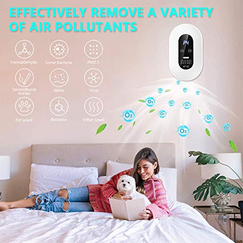 Plartree Purificador de Aire con Filtro HEPA,Purificador Aire Carbon Acticado Portátil, Mini Generador de Ozono Desodorante Esterilizador de Iones Negativos para Dormitorio, Coche, Oficina, Cocina