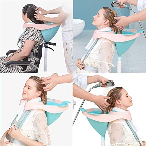 Plegable Portátil Salón Lavacabezas, Lavabo De Champú Lavar El Cabello con Manguera De Agua Y Engánchate Lavabo De Cabello para Lavar Mientras EstáN En Silla De Ruedas O Silla