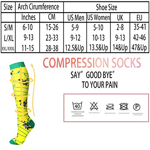 Pnosnesy Calcetines de Compresión, para Mujeres y Hombres, la Mejor Compresión de 15-20 mmHg para Correr, Deportes y Atletismo, Mejora la Circulación y la Recuperación (L/XL, Mix 8)