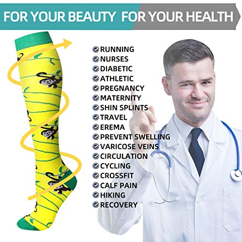 Pnosnesy Calcetines de Compresión, para Mujeres y Hombres, la Mejor Compresión de 15-20 mmHg para Correr, Deportes y Atletismo, Mejora la Circulación y la Recuperación (L/XL, Mix 8)