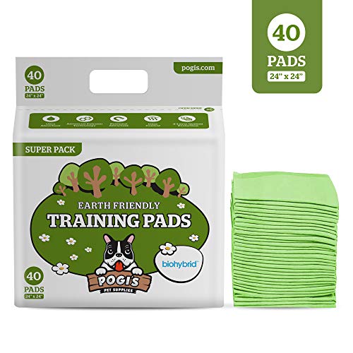 Pogi's Training Pads - Toallitas de Entrenamiento para Perros (40 Unidades) (60x60cm) — Grandes, Súper Absorbentes, Almohadillas de Entrenamiento Ecológicas para Perros Pequeños a Medianos