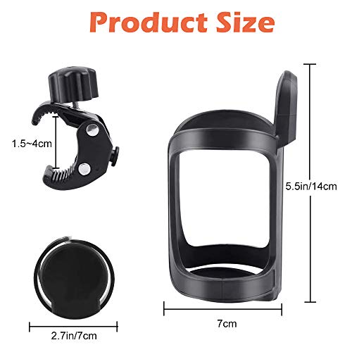 Portabotellas Bicicleta, 2 Pack Portavasos Bicicleta, Portavasos Cochecitos, 360 Grados Rotación Ajustable, para Bicicletas De Ciclismo, Bicicletas De Montaña, Cochecitos De Bebé y Sillas De Ruedas