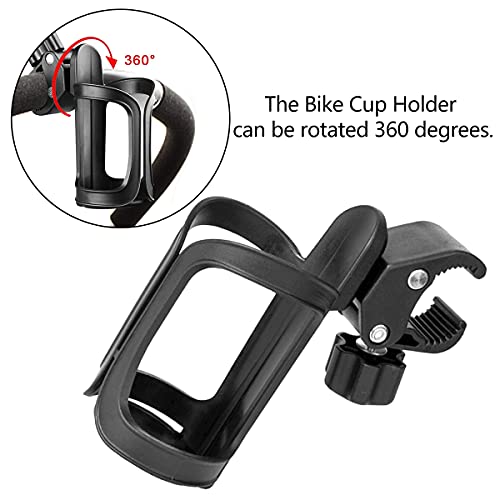 Portavasos de Bicicleta,Saijer 360 Grados Rotación Portabotellas para Bicicleta Liberación Rápida Portabidón con Botón Posavasos Trolley Silla de Ruedas para Cochecito de Bebé (3 pcs)