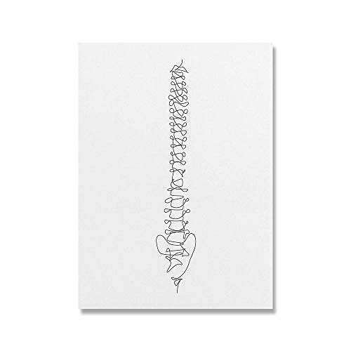 Póster de la columna vertebral de las vértebras abstractas dibujo impresión quiropráctica arte médico lienzo pintura anatomía pared decoración sala de estar 28 x 40 pulgadas x2 sin marco