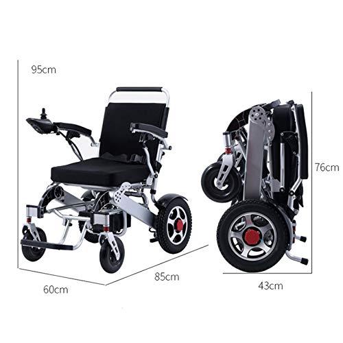 Power Plegable Wheelchair for Minusválido Mayor Anciano Coche de Viaje Completamente Automatico Doblez Ligero Silla Ruedas Cuatro Rondas Batería de Litio Ayudas for Caminar ALGFree (Color : B)