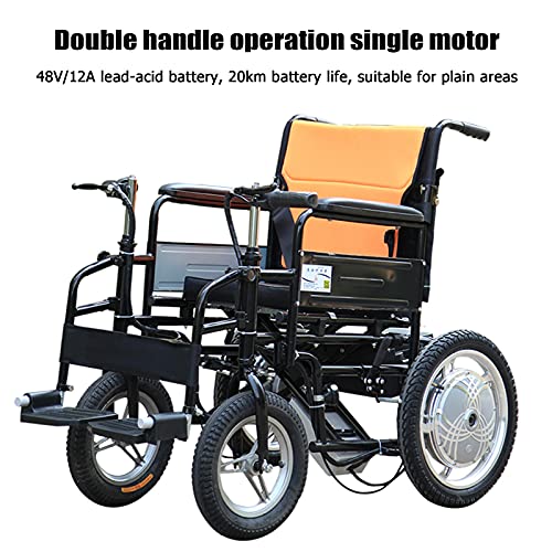 Power Plegable Wheelchair，Silla de Ruedas Minusvalidos Plegable Ligero Silla Ruedas Electrica Completamente Automatico Multifunción Mayor Andadores for Ancianos Portátil (Color : A)