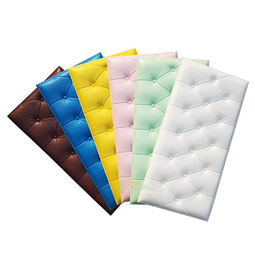 PowerBH Decoración del hogar Pegatinas de Pared Autoadhesivas Estéreo 3D Grueso Tatami Anti-colisión Estera de Pared DIY Decoración para el hogar Dormitorio de los niños Cojín