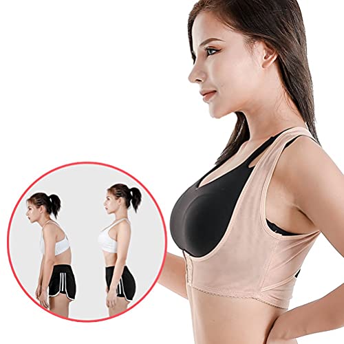 PQQ Corrector de Postura para Mujer, alisador de Espalda, Soporte Invisible y Sujetador enderezado, cómodo Entrenador (Color : Black, Size : XL)