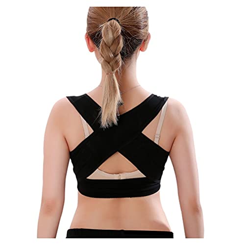 PQQ Corrector de Postura para Mujer, alisador de Espalda, Soporte Invisible y Sujetador enderezado, cómodo Entrenador (Color : Black, Size : XL)