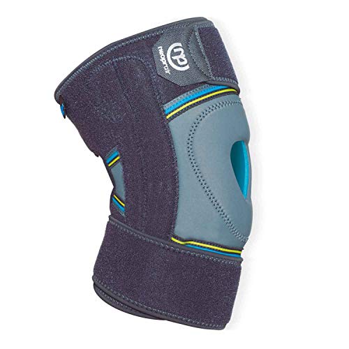 PRIM NEOPRAIR | Rodillera envolvente | Rótula Abierta | Dolor articular/Bursitis/Tendinitis | Neopreno Tanspirable | Uso deportivo |Talla única | Color Gris y Azul