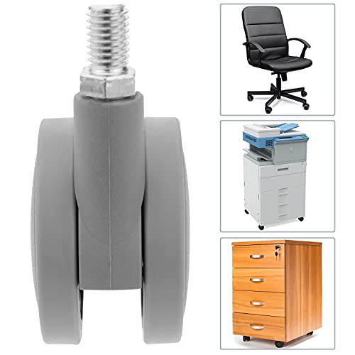 PrimeMatik - Rueda pivotante de Nailon y Polipropileno con Freno 60 mm M8 5 Pack