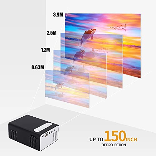 Pro Proyector Mini Proyector Portátil para Dispositivos Móviles Compatible con Jack para Auriculares USB HDMI TF AV de 3.5mm Regalo para Niños