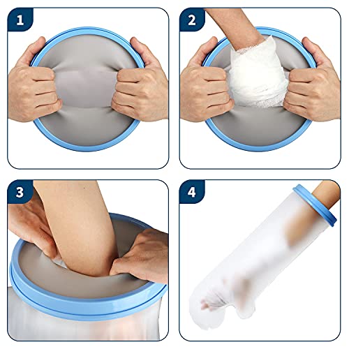 Promifun Brazo de cubierta fundida impermeable para baño ducha, protector brazo mantener las heridas secas, bolsa reutilizable, funda fundida, sello hermético brazos rotos, dedos, muñecas, manos