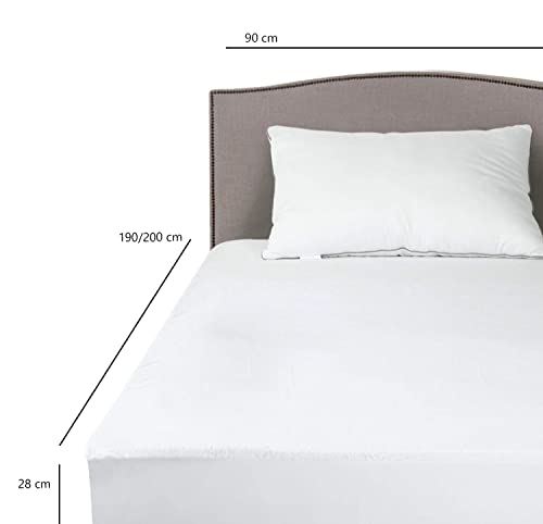 Protector colchon 90 x 190 cm. Incluye un Antifaz para Dormir de Regalo. Protector Cama Impermeable y Transpirable
