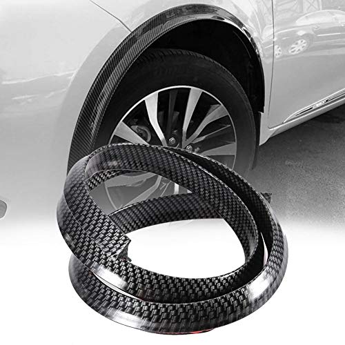 Protector de cejas de arco de rueda de coche-Fender Flares de guardabarros de fibra de carbono Cejas de arco de rueda de coche Proteger almohadilla antiarañazos