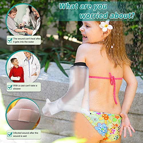 Protector de Escayola Impermeable, brazo impermeable de protección de yeso para niños, reutilizable funda protectora de yeso, adecuado para que los niños se duchen, naden y salgan(brazo derecho)