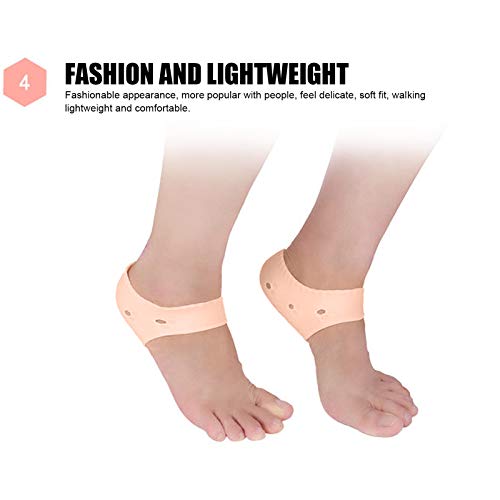Protector de talón, almohadillas para fascitis plantar, alivio de espolón, curación de talones secos y agrietados, tendinitis de Aquiles, funda protectora de inserción (5 pares)