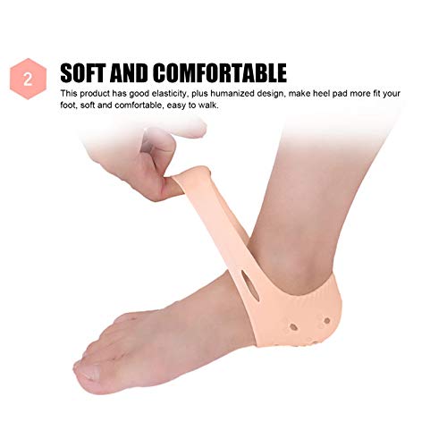 Protector de talón, almohadillas para fascitis plantar, alivio de espolón, curación de talones secos y agrietados, tendinitis de Aquiles, funda protectora de inserción (5 pares)