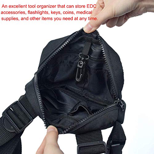 PTONZ Pecho Rig Bag Función Hip Hop Ajustable Táctico Bolsas Riñonera Streetwear Riñoneras Hombro Cruzada Paquetes de Cintura Funcionales Bolsa de Accesorios Teléfono Móvil Unisex-Negro