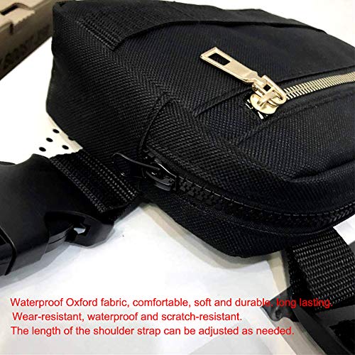 PTONZ Pecho Rig Bag Función Hip Hop Ajustable Táctico Bolsas Riñonera Streetwear Riñoneras Hombro Cruzada Paquetes de Cintura Funcionales Bolsa de Accesorios Teléfono Móvil Unisex-Negro
