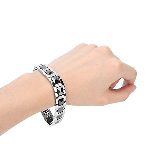 Pulsera Magnética Para Aliviar El Dolor, Acero De Titanio Con Equipo De Magnetoterapia Magnetoterapia Pulseras De Mujer Pulsera De Acero Para La Ansiedad Pulsera De Salud Antiestrés Para Terapia