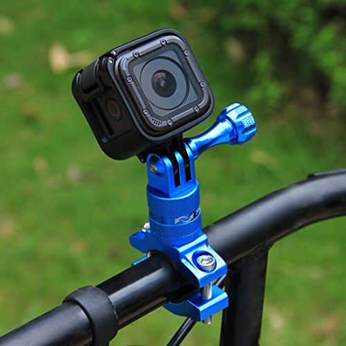 PULUZ 360 Grado Rotación Bicicleta de aluminio Bicicleta Adaptador de manillar Montaje con tornillo para GoPro HERO 6 / 5 / 4 / 3+ / 3/ 2/ 1 Sesión 5 / 4, Xiaoyi Sport Camera