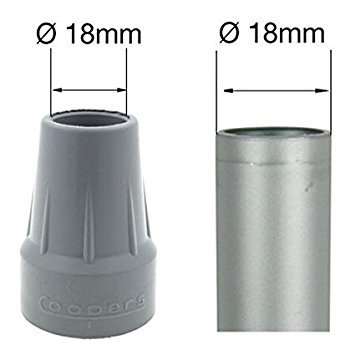 Puntas de goma y virolas para bastones originales de Coopers, de 18 mm o 19 mm, tipo Z 