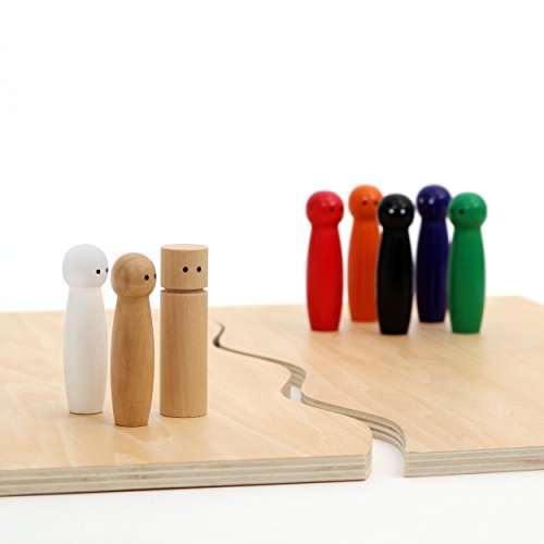 ﻿﻿Purovi Joy Juego de Mesa - Set de 28 Muñecos Pequeños de Madera para Juegos en Familia - Juego Educativo para Entrenamiento y Terapia Familiar