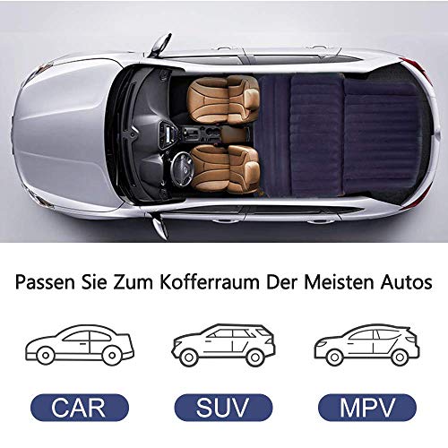 QDH SUV Auto colchón de aire – Colchón hinchable para camping – Cama hinchable para el asiento trasero del coche – Colchón de aire grueso para viajes camping actividades al aire libre