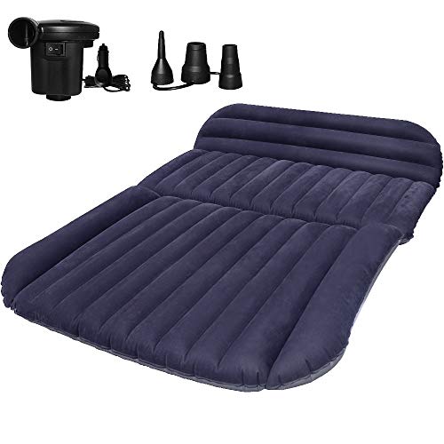 QDH SUV Auto colchón de aire – Colchón hinchable para camping – Cama hinchable para el asiento trasero del coche – Colchón de aire grueso para viajes camping actividades al aire libre
