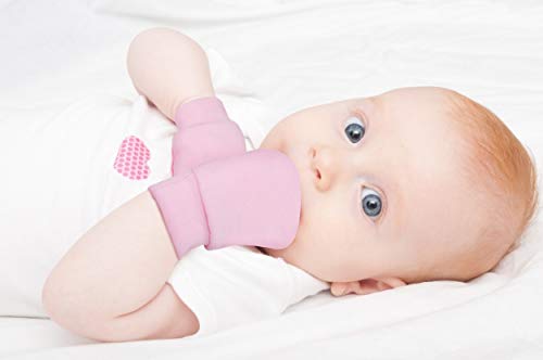 QH-Shop Guantes para Bebé Suave Ajustable Manoplas Antiarañazos para 0-6 Meses 4 Par