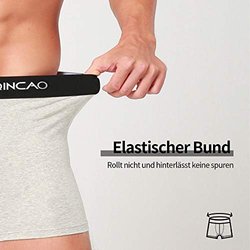 QINCAO Bóxers Ajustados para Hombre, Paquete de 6 Piezas, Calzoncillos Hombre, Boxer Algodon, Ropa Interior Cómoda para Hombres