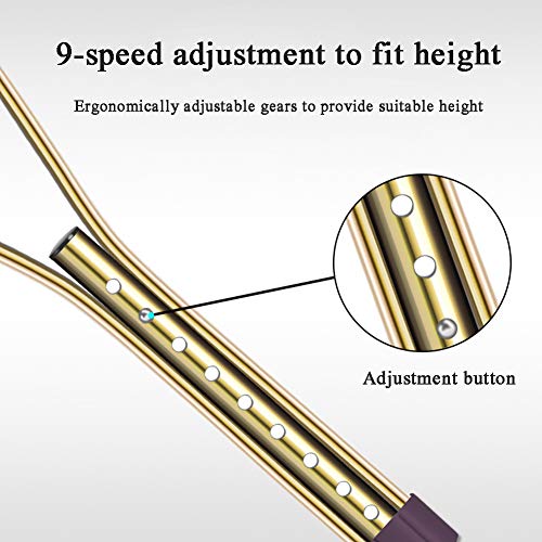 QNMM Muleta Drive Medical de Aluminio con Cómoda Almohadilla para Las Axilas, Altura Ajustable En 9 Archivos, para Ayudas para Caminar con Discapacidades Muletas para Las Axilas