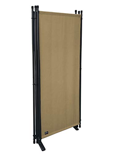 QUICK STAR Paravent 220 x 165 cm Tejido Divisor de habitación Jardín 4-Partición Pared de separación Plegable Balcón Pantalla de privacidad Beige