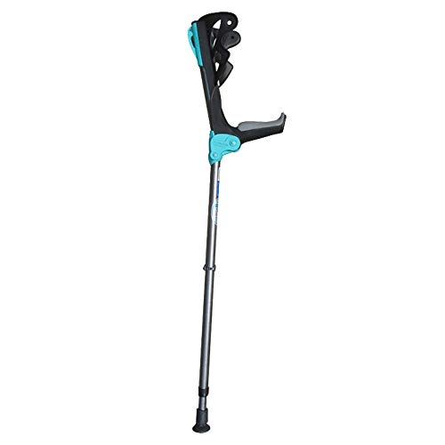 QULONG Antebrazo muletas, ErgoDynamic más Ligero Muleta con un Amortiguador Integrado, Paradas de Altura Ajustable - para Standard y Adultos Altos,Suspension,1pcs