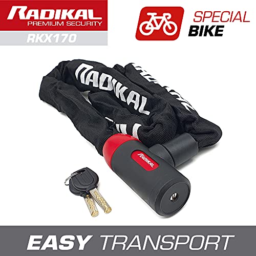 Radikal Rkx170 Cadena Antirrobo Moto Scooter Bici de Acero Reforzado de 8mm 170 cm