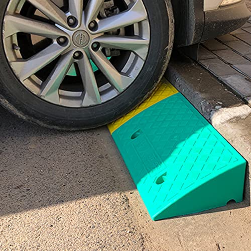 Rampa de Umbral Plástico Ligero Rampas de Bordillo Movilidad Portátiles para Entrada Acera Coche Silla de Ruedas Motocicleta Bicicleta Scooter Carro(Size:49x27x8cm,Color:Verde)