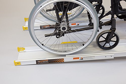 Rampa telescópica de 3 piezas para silla de ruedas (2440 mm de largo).
