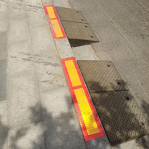 Rampas de Acceso de Goma Trabajo Pesado Portátiles Antideslizantes Rampas de Bordillo de Plástico Ligero para Muelle de Carga Garaje Pasos del Umbral Camión Coche Silla de Ruedas(Size:50x50x20cm)