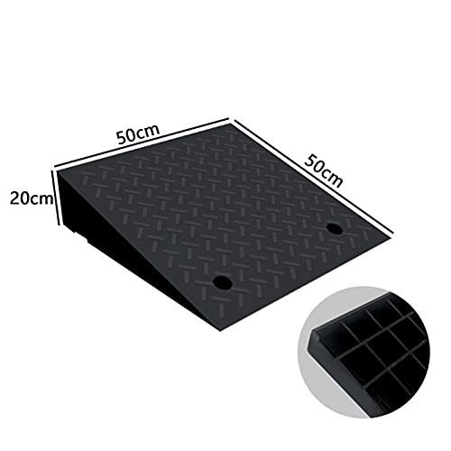 Rampas de Acceso de Goma Trabajo Pesado Portátiles Antideslizantes Rampas de Bordillo de Plástico Ligero para Muelle de Carga Garaje Pasos del Umbral Camión Coche Silla de Ruedas(Size:50x50x20cm)
