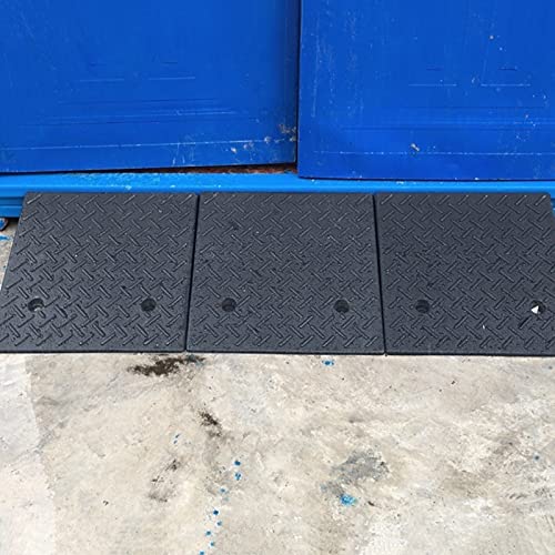 Rampas de Acceso de Goma Trabajo Pesado Portátiles Antideslizantes Rampas de Bordillo de Plástico Ligero para Muelle de Carga Garaje Pasos del Umbral Camión Coche Silla de Ruedas(Size:50x50x20cm)